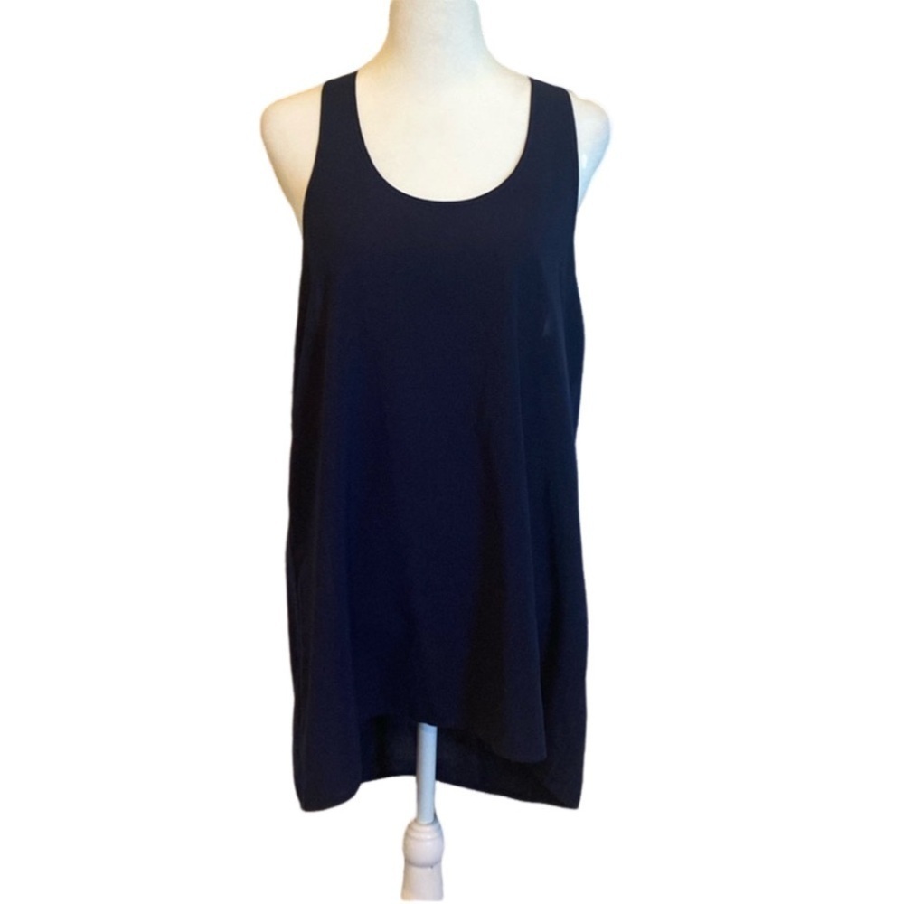 Abound racer-back dressy tank blouse. Size L. Dark navy. Cute and flowy.
